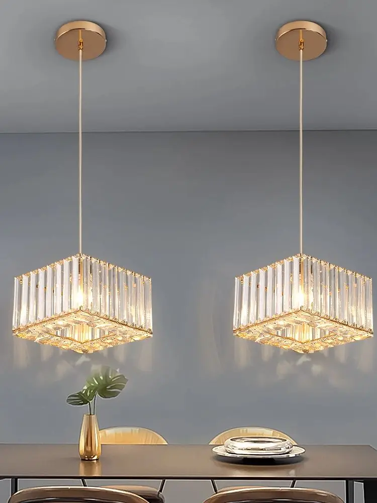 Moderne kristallen hanglamp kroonluchter luxe led-plafondlamp keukeneiland home decor armaturen verstelbare hangende glans - afbeelding 2