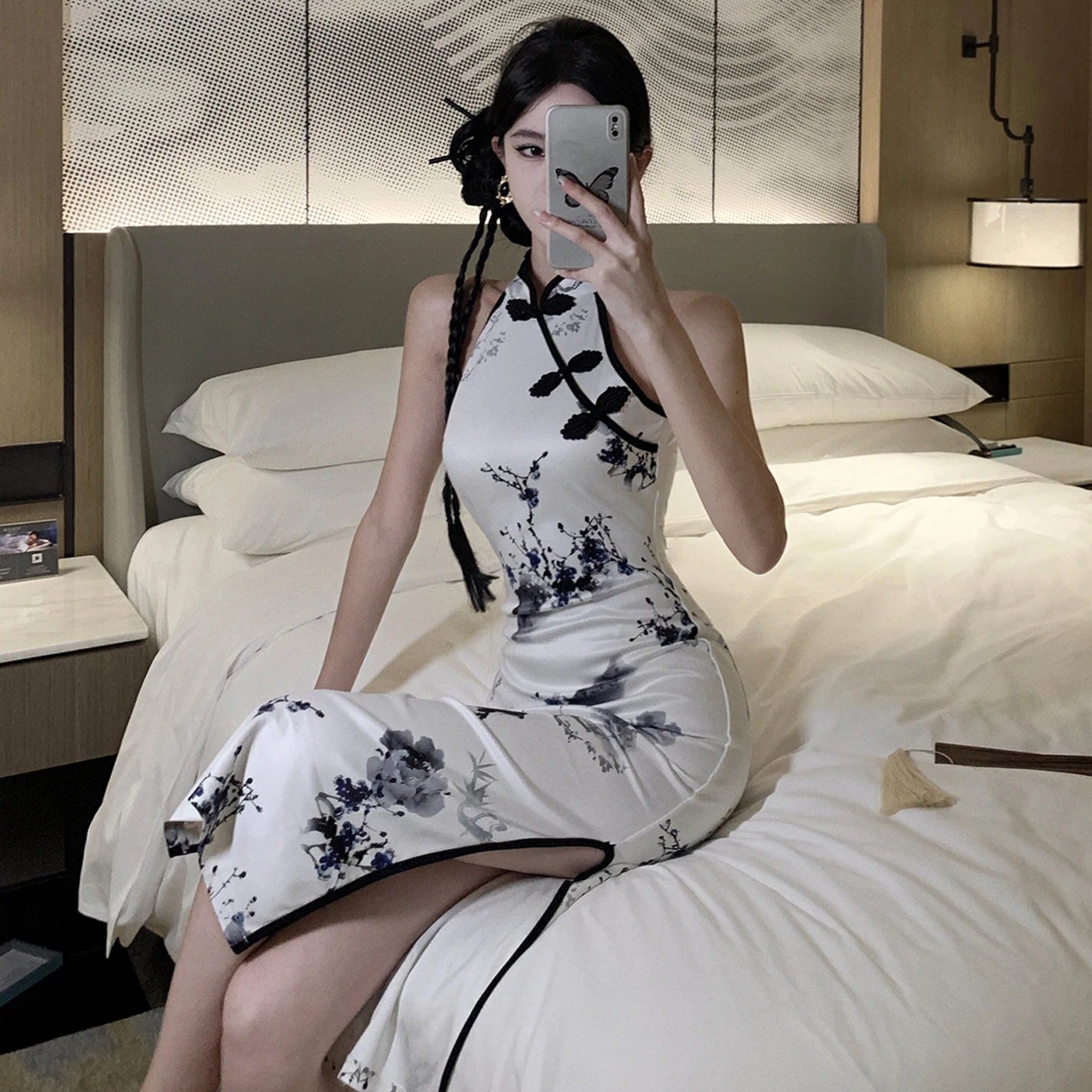 Nouveau chinois Sle Sexy moulante Dr jupe conception été léger enveloppant autour de la jupe longue pour les femmes traditionnel National Fa...