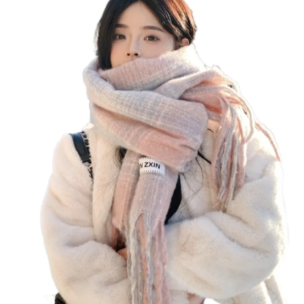 

New Warm Cashmere Scarf Soft Windproof Long Tassel Scarves Coldproof Shawl Wrap Outdoor Sports