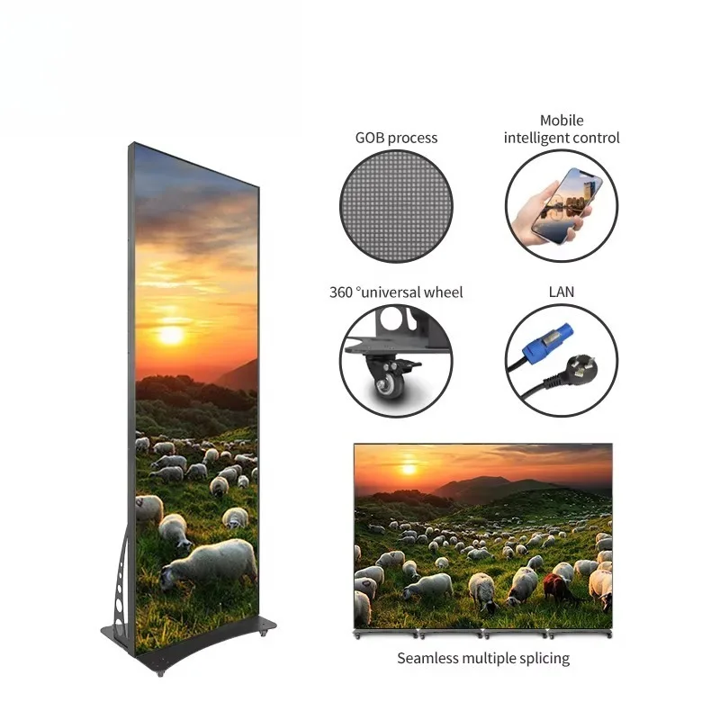 

3840Hz High Refresh Indoor LED Poster Screen P1.86 P2 P2.5 Commercial Advertising Digital Display Billboard