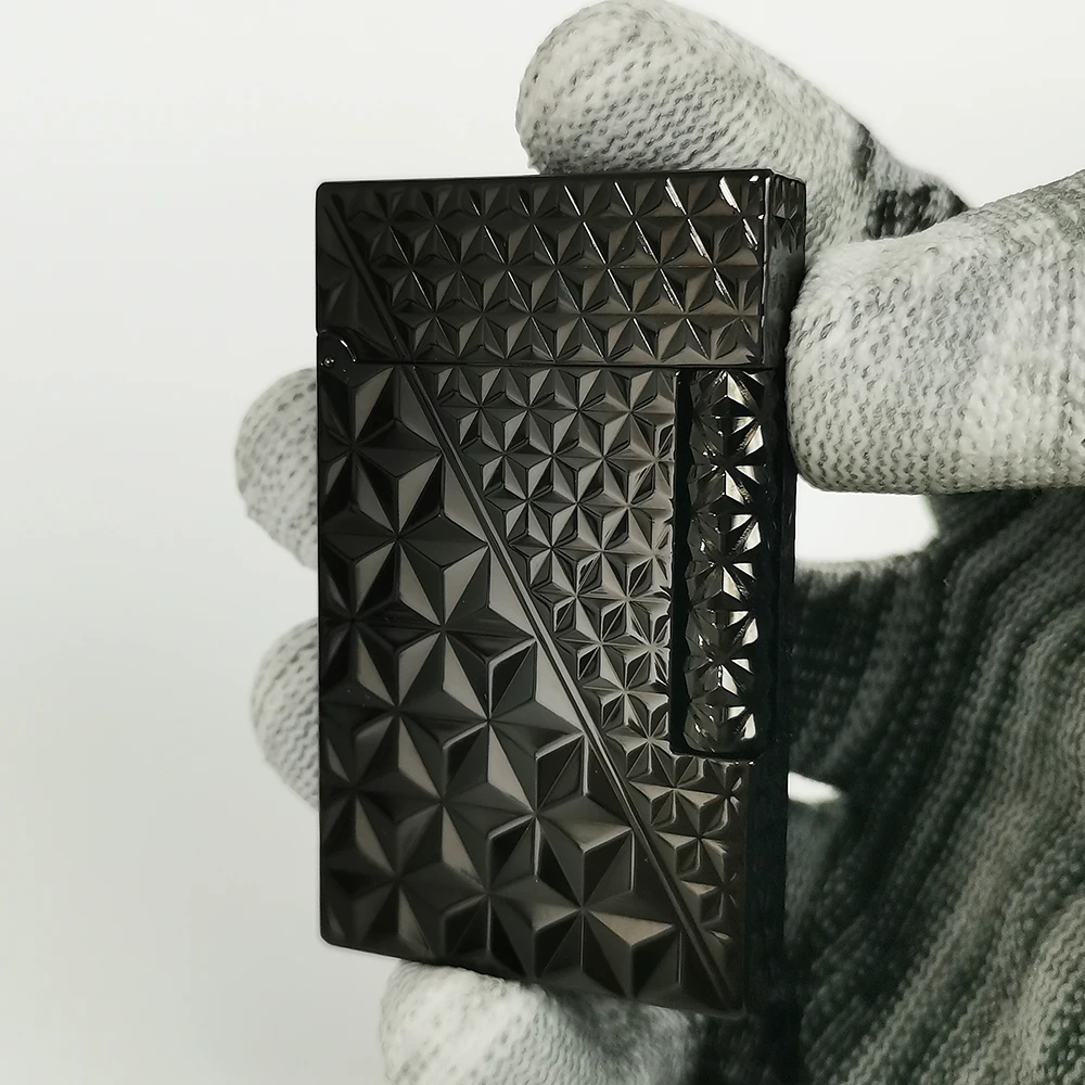 

Memorial Lighters Rhombus Shape Pure Copper Engraved Retro Cigar Smoking Tool Classic Tobacco Gadget Collection Best Choice