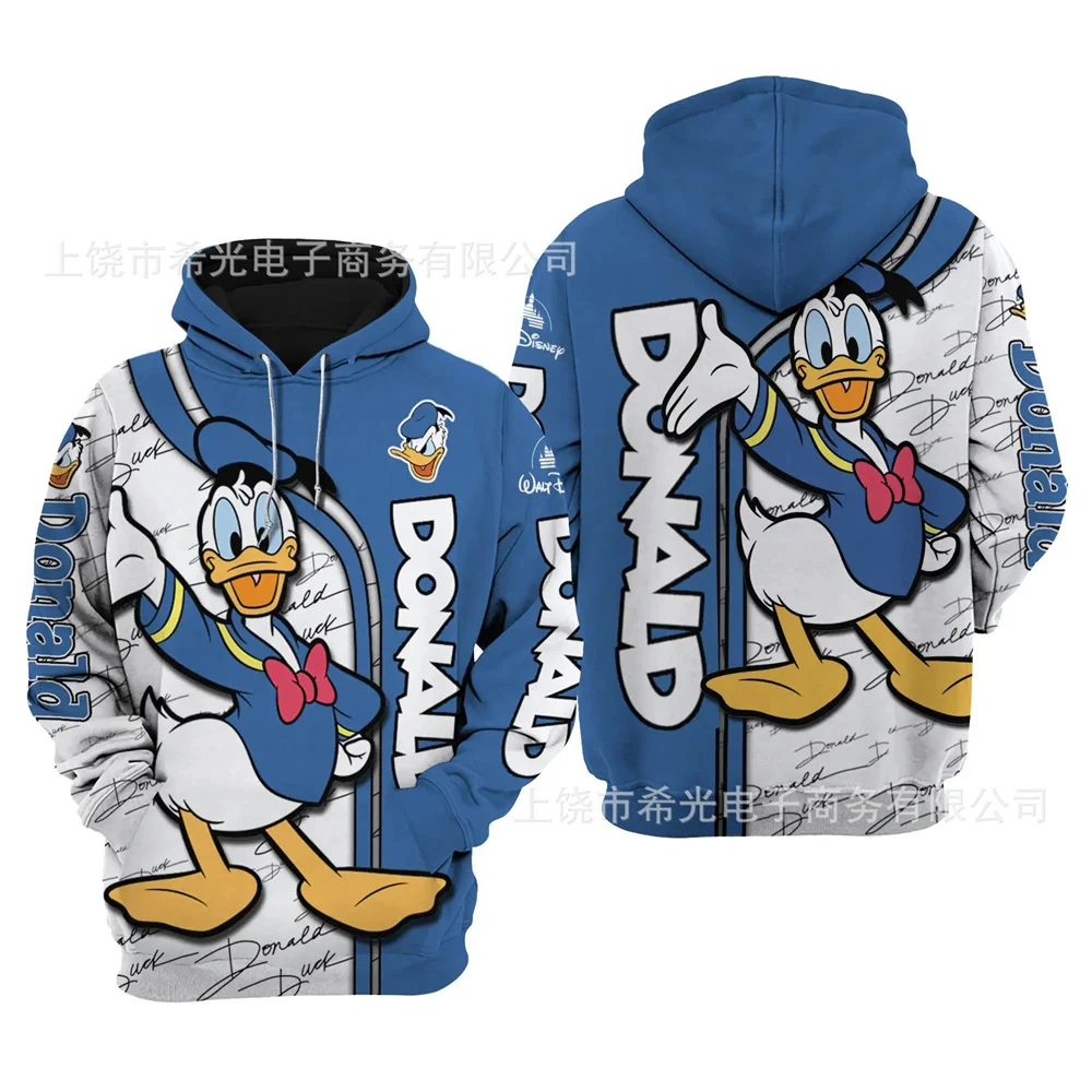 

Unisex Disney Donald Duck Cartoon Hoodie, 3D Graphics, Casual, Home, Mulheres, Retro