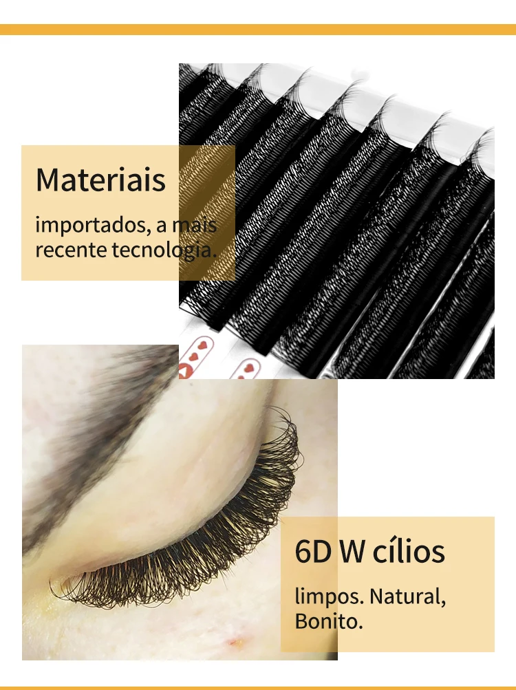 LAKANAKU 6D Shape Cilia Eyelash Extension 0.07 C/D Mink Natural Soft Professional Makeup Cilios