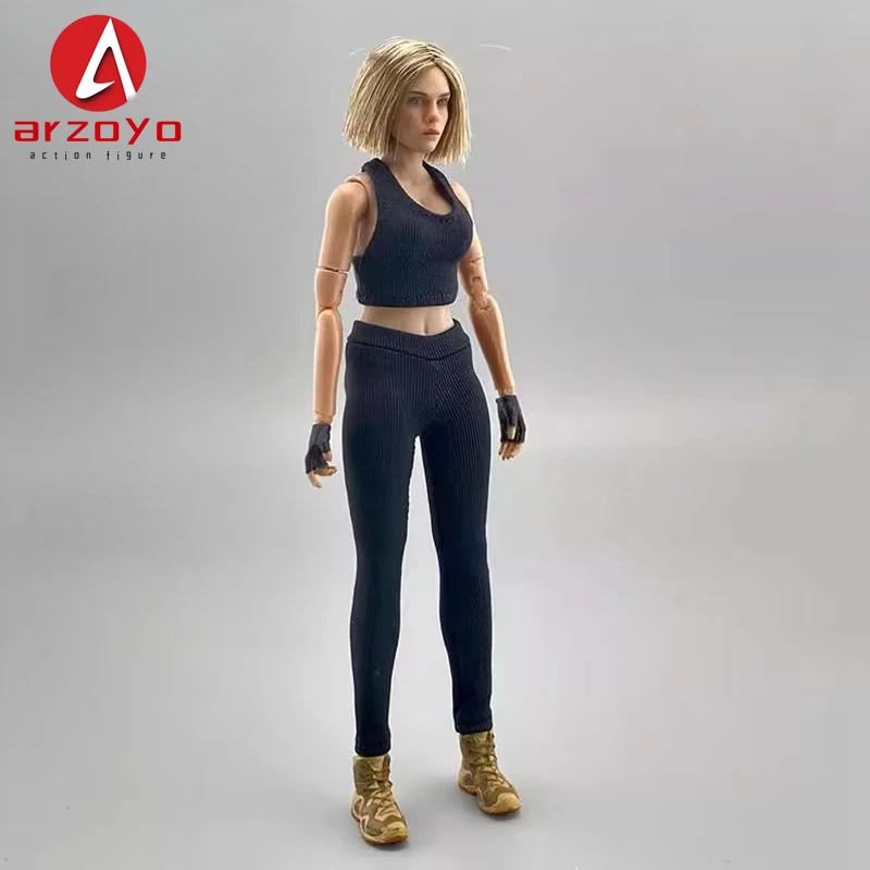 1/12 Scale Female Solider Simple Basic Versatile Two-Color Sports Skin-Tight Garment Yoga Suit 6" Action Figure Body Model