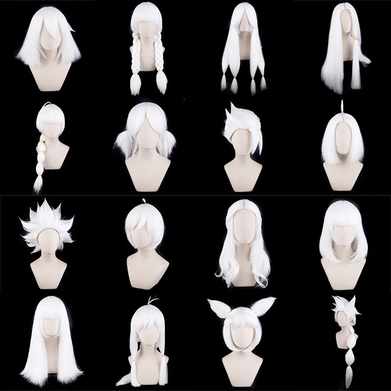 Synthetic Cosplay Wig with Ears Ki-d Traveler Ancestor Rainforest Skeleton Style Fly-bird Sakura Mushroom Inspired Hairpiece For