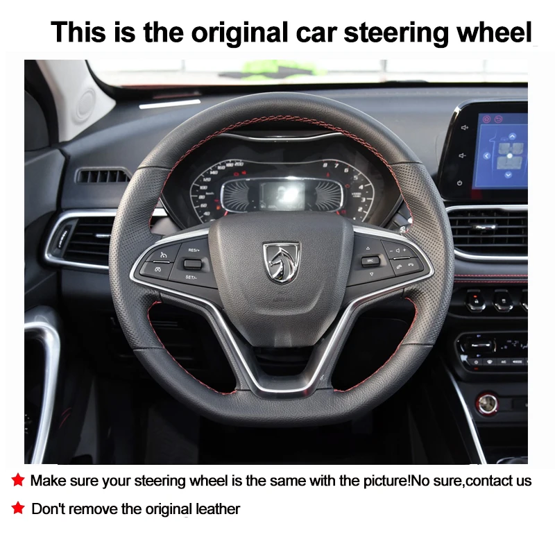 Hand Sewing Auto Car Steering Wheel Cover For Baojun 510 2017 - 2021 Volant Wrap Braid on Steering Wheel Wrap 2020 2019 2018