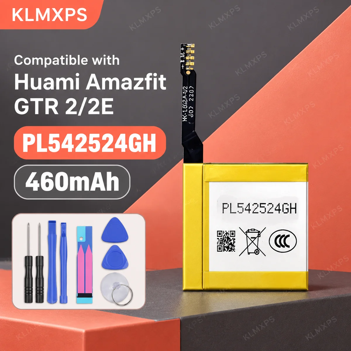 PL542524GH Smartwatch Battery Replacement Kit with Repair Tools Compatible with Huawei Huami Amazfit GTR 2 and GTR 2E Watch
