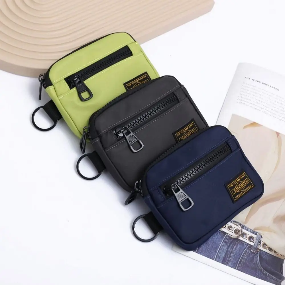 Portable Canvas Coin Purse Card Holder Korean Style Men Wallet Oxford Cloth Lightweight Mini Earbuds Storage Bag Earphone Bag