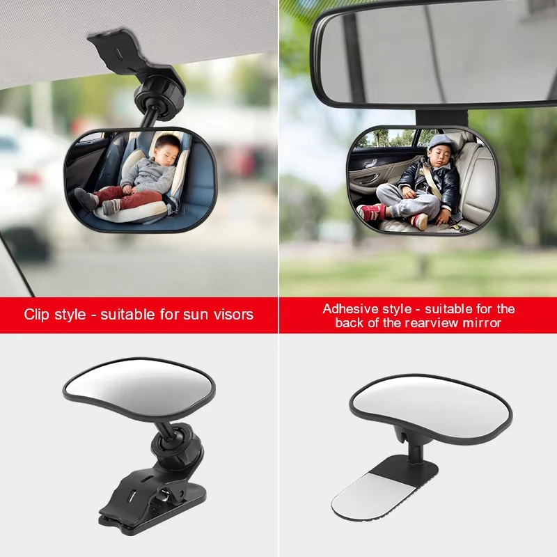 

Car Rearview Mirror Wide View Safety Mirror For Windshield Infant Car Seats Clear Reflection 360-Degree Rotatable Adjustable #80