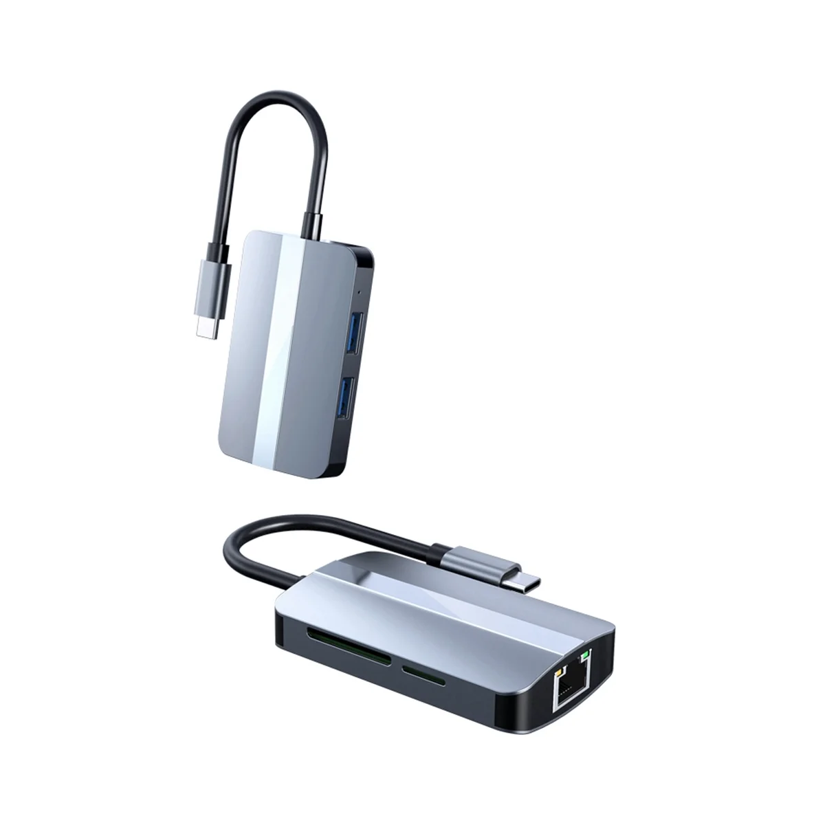 Typ C USB Hub Dock Station Splitter USB-C zu USB Hub USB 3,0 USB 2,0 RJ45 SD TF Kartenleser für Laptop