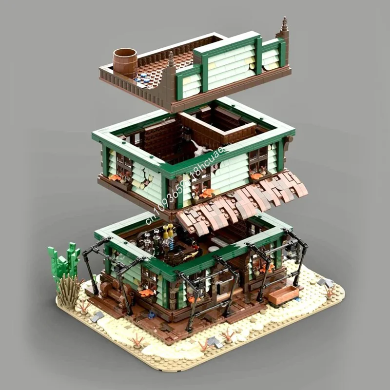 2744pcs MOC Modular Western Saloon Westerned Model Building Christmas gift blocks toy Architecture DIY idea Education Birthday