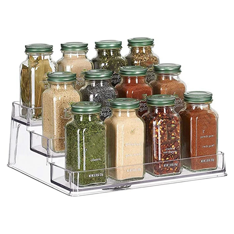 Spice Rack Kitchen Pantry Step Shelf Cabinet Organizer, Spice And Food Kitchen Cabinet Pantry Shelf Seasoning Organizer