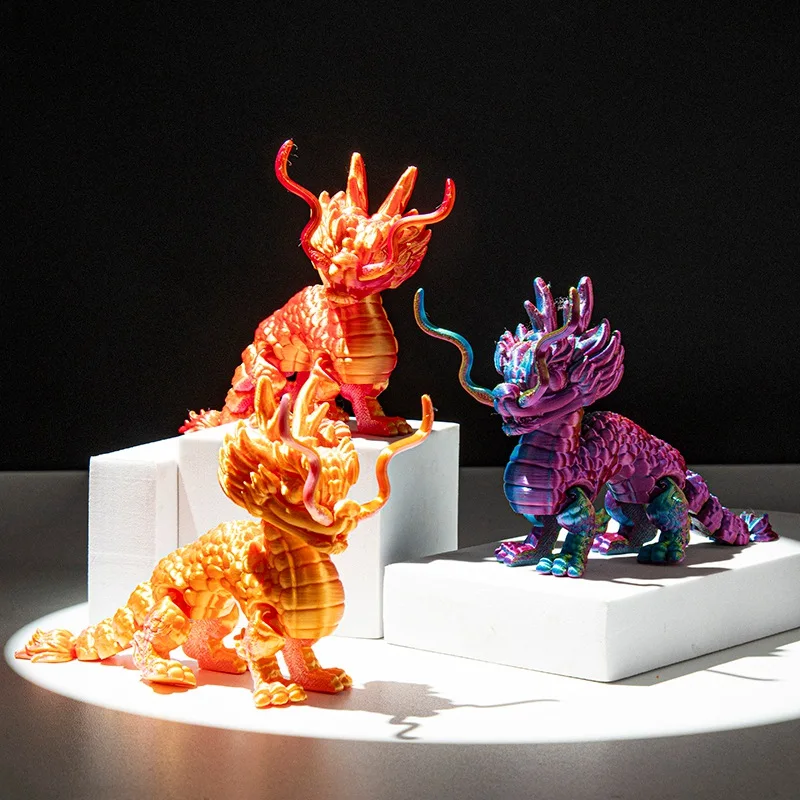 3D Printed Kirin Ornament 3D Printed Toys Doll Divine Beast Knight Decoration Home Office Craft Ornaments Funny Animals