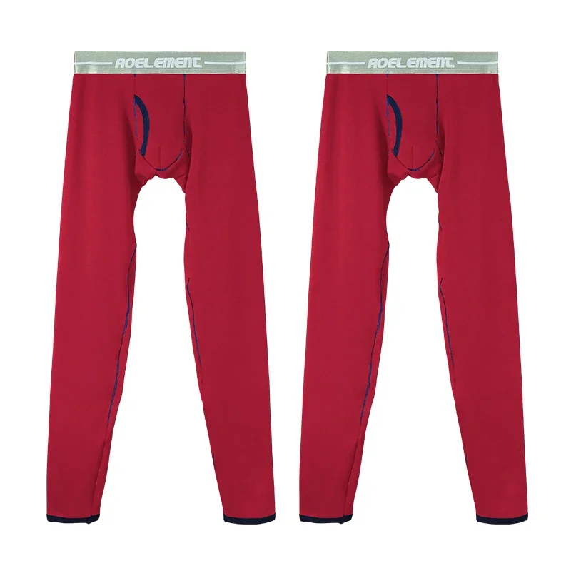 

2PCS 27/5000 Winter long-jumper men's underwear, thick and fluffy pants, single-piece warm pants, tight-fitting leggings