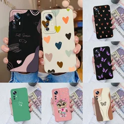 For Xiaomi 12 Pro Lite Ultra Phone Cases Butterfly Cat Heart Liquid Silicone Camera Protection Shell Cover For Xiaomi12 Bumper