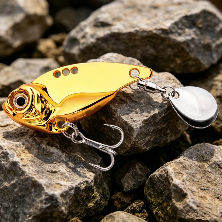 Rotierende Pailletten Metall VIB 7g 10g 15g 20g Angeln Locken Rotierenden Schwanz Vibration Löffel Spinner köder Crankbait Bass Fishing Tackle – Detail 10