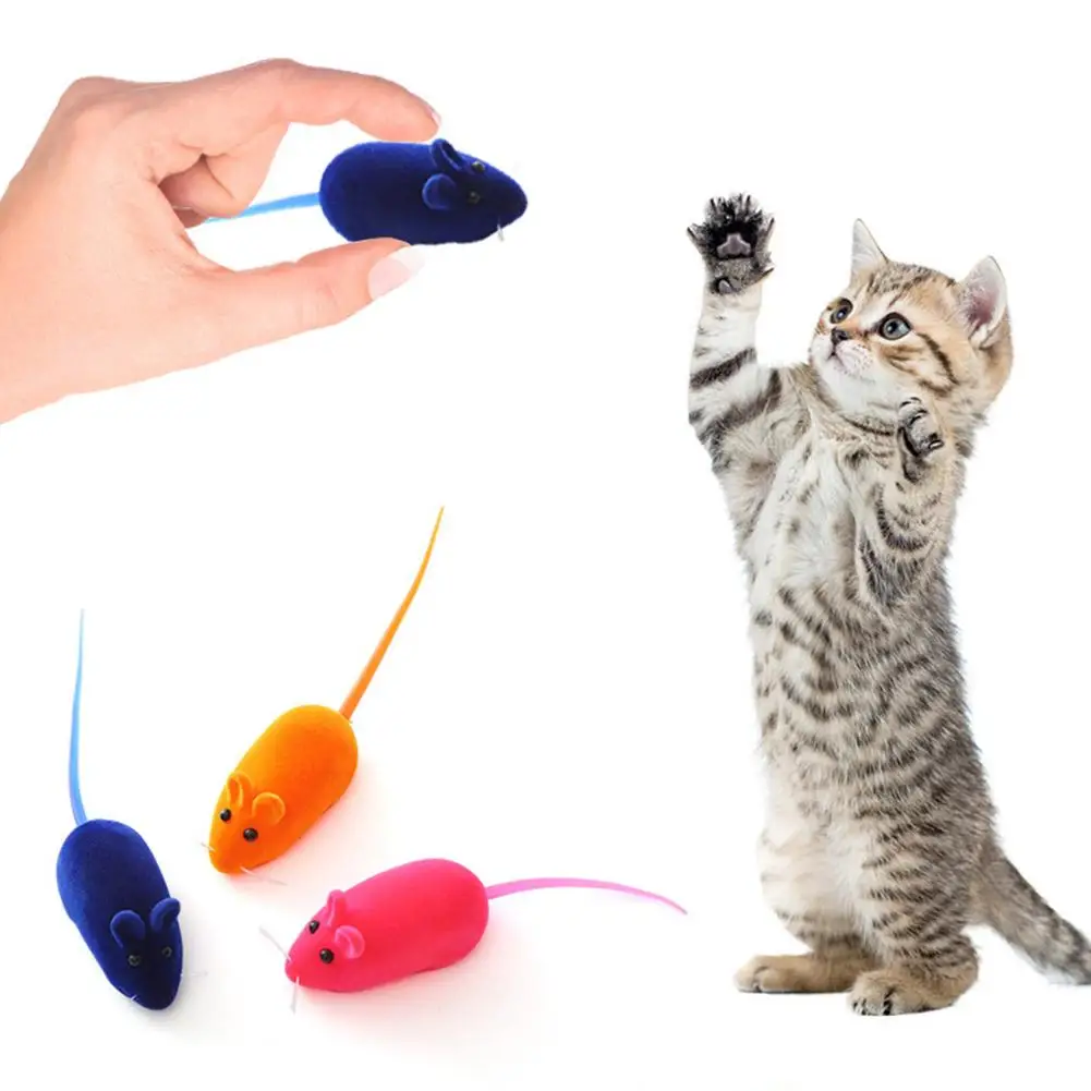 Random 1PCS Flocking Mouse Interesting And Interactive Cat Stimulate Interes Size Toy Mouse Toy Fun Portable Necessity I1P0