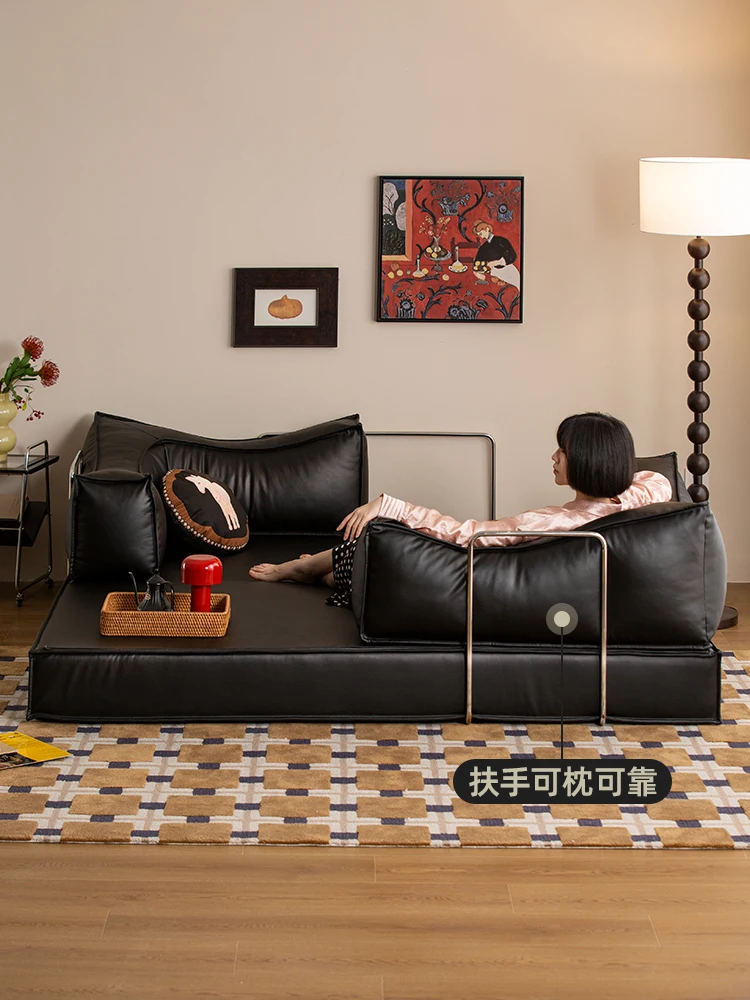 NEW Sofa bed Chinese antique living room module American light luxury three-person retro leather art sofa