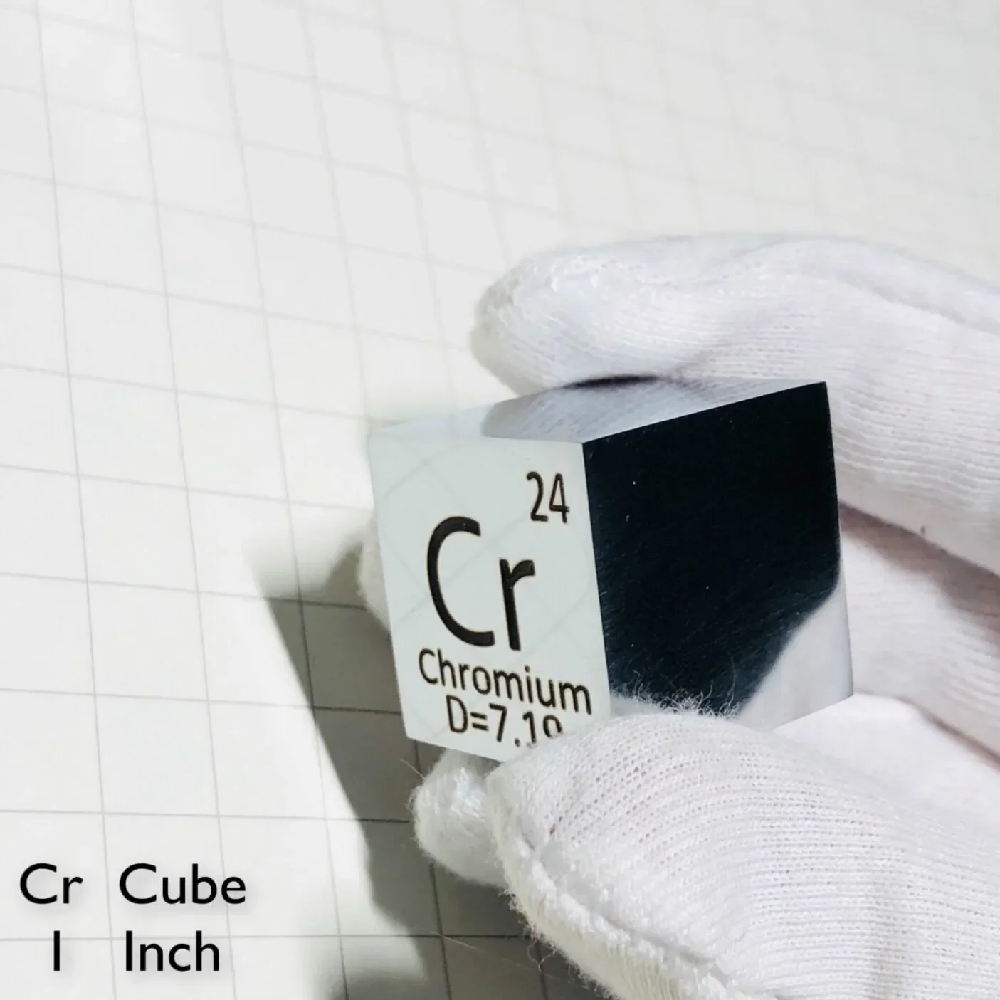 Chromium Cr Inch Cube 25.4x25.4x25.4 mm High Purity Element Density Chrome Exquisite Metal Collection for Science and Gifts