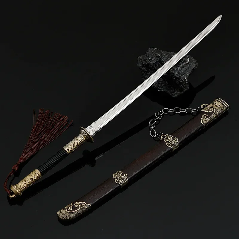 29 cm Brotherhood of Blades Film Periferico Ding Xiumiao Spada Tutto in metallo con fodero Giocattolo da esterno Spada Ornamenti Collezione di regali