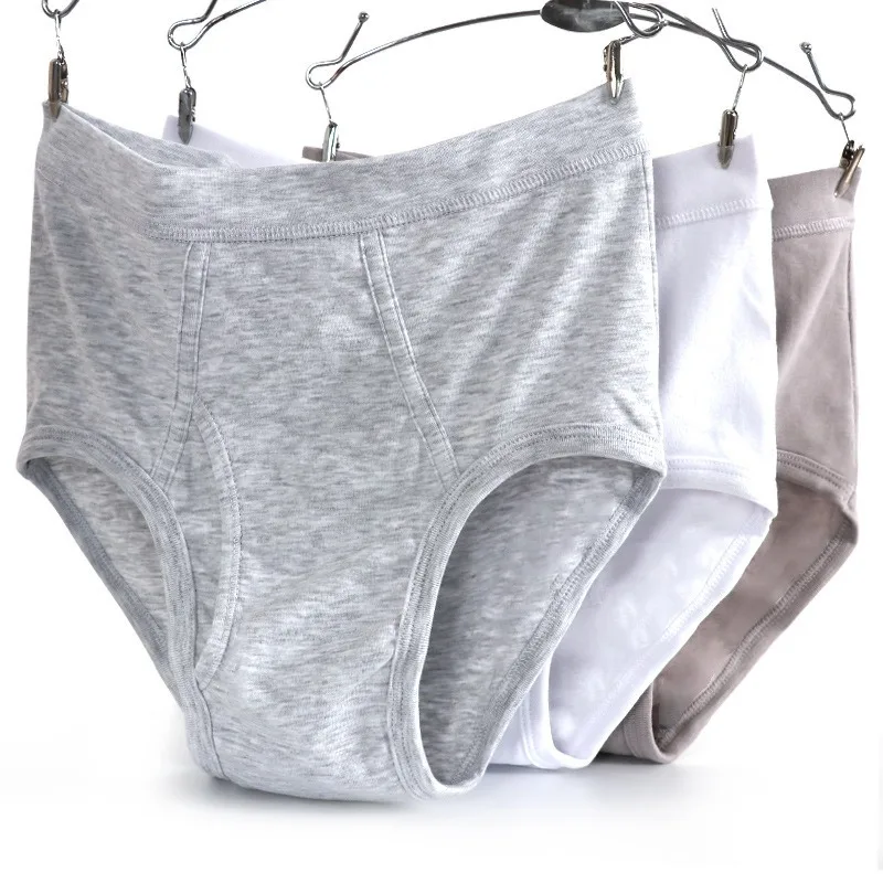 Picture 7: 2PCS Men Cotton Briefs White Mid High Waist Loose Plus Size Thin Soft Pure Cotton Breathable Comfort Daily Wear Elderly Male New