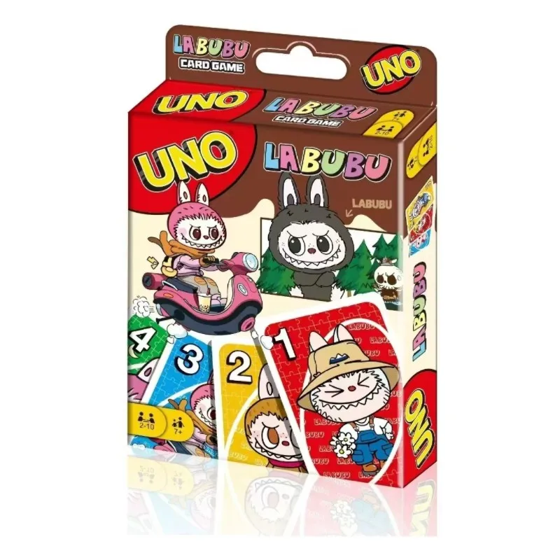 

Mattel Games UNO LABUBU Card Game for Family Night Featuring TV Show Themed Graphics and a Special Rule for 2-10 Players