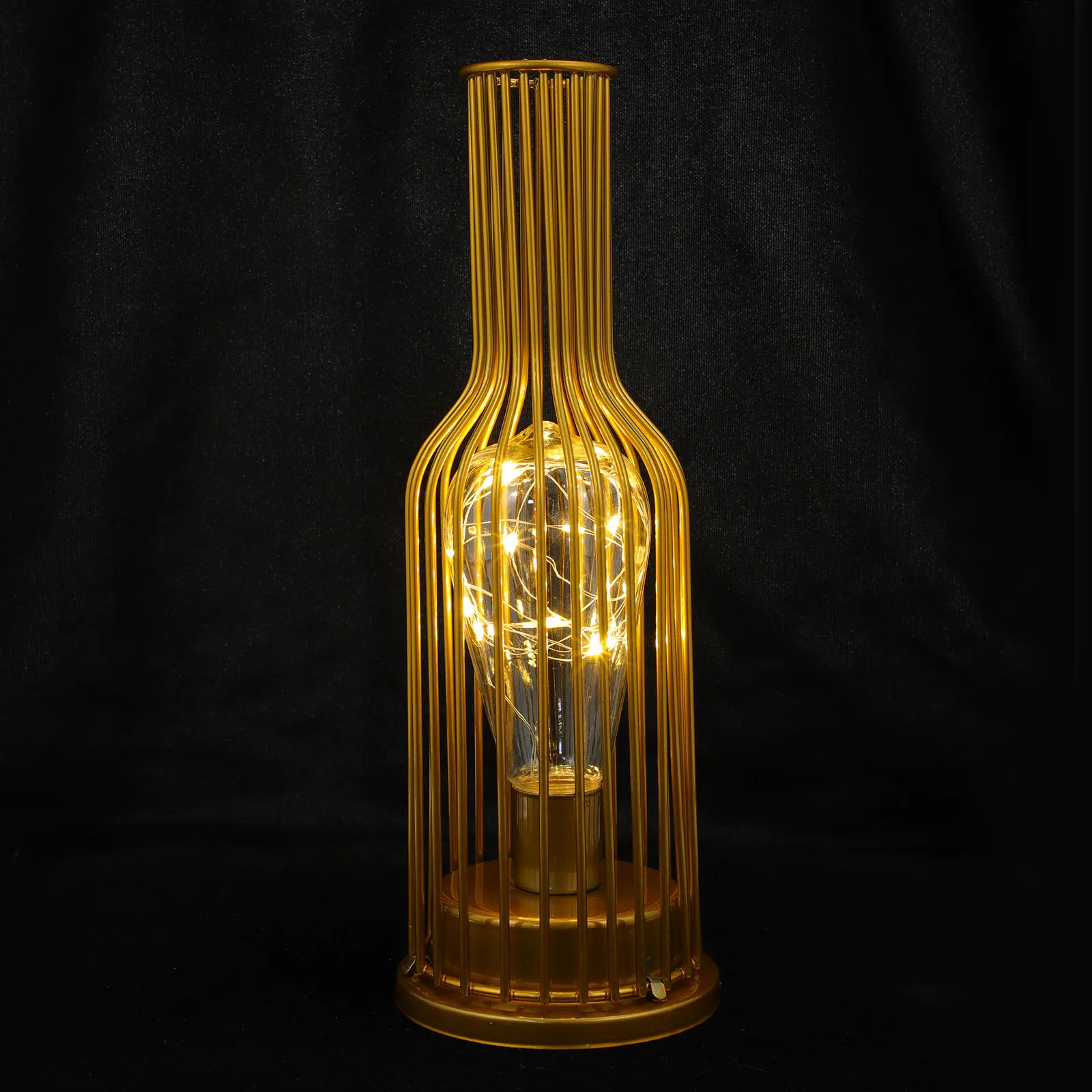 Retro Bottle Desk Lamp Iron Desktop Bedside Table Decorative Small Creative Rustic