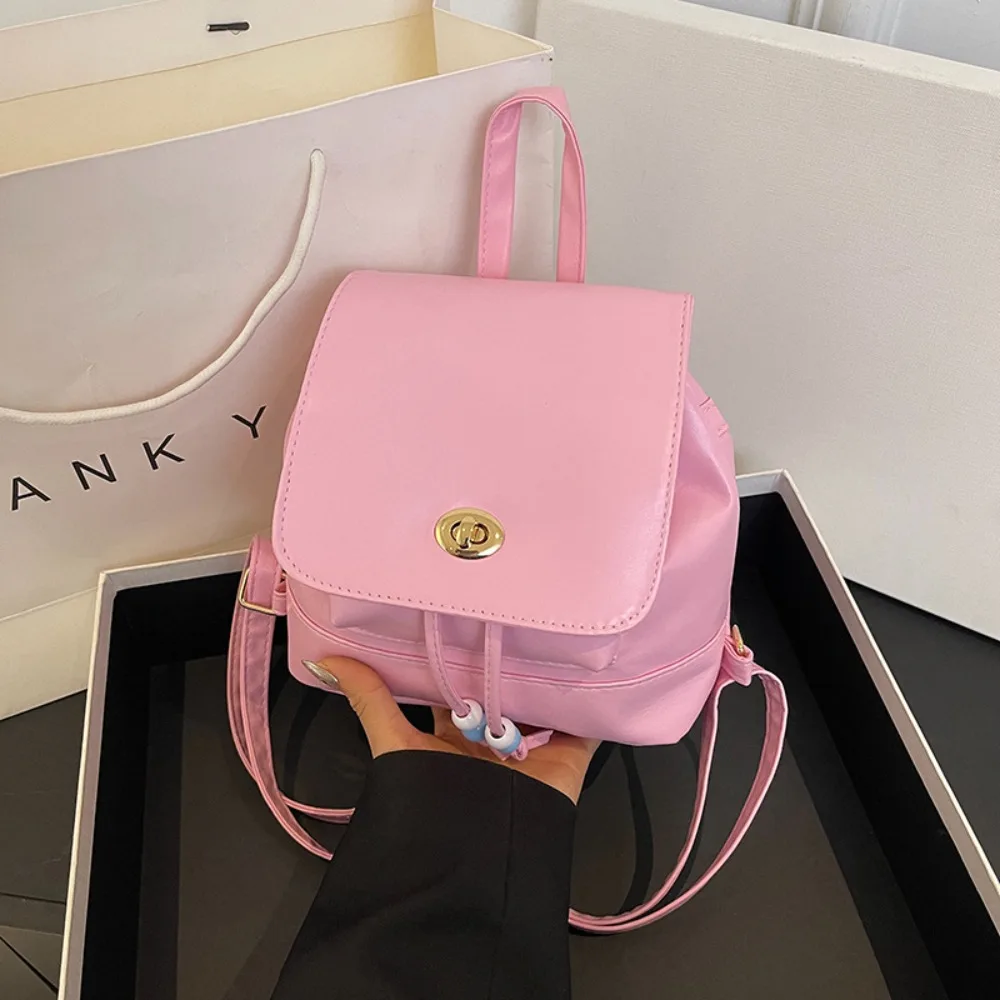 

Fashion Large Capacity Women Backpack PU Leather Multifunction Mini Backpack Solid Color School Bags Women