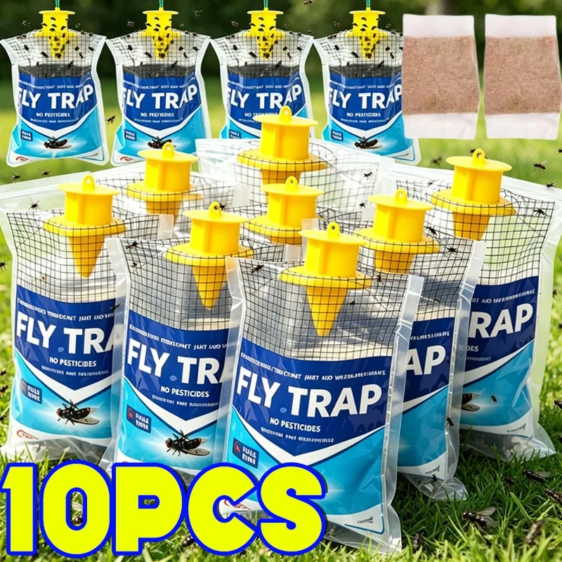 Hanging Fly Trap Bag Waterproof Fly Trap Outdoor Garden Effective Fruit Flying Insect Catcher Pest Control Tools Garden Supplies