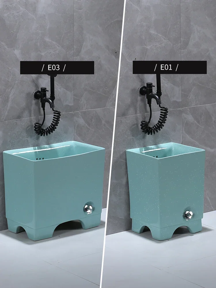 Mop sink, household balcony, floor wash basin, floor standing ceramic foot wash basin, high and narrow outdoor