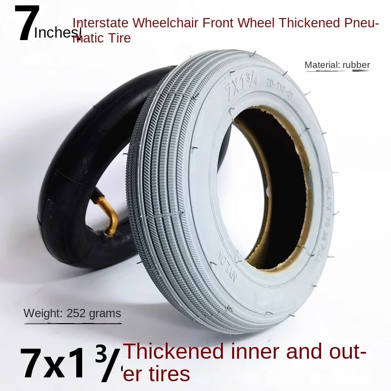 1psc - 7 Inch Electric Wheelchair Electric Scooter Front Wheel Inflatable Tire Replacement Accessories