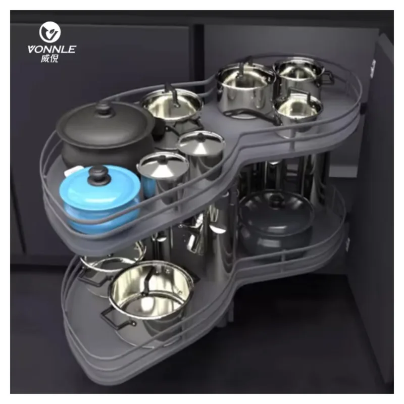 Kitchen Storage Accessories Magic Corner Basket Chrome Magic Corner Kitchen Revolving Basket Swing Trays