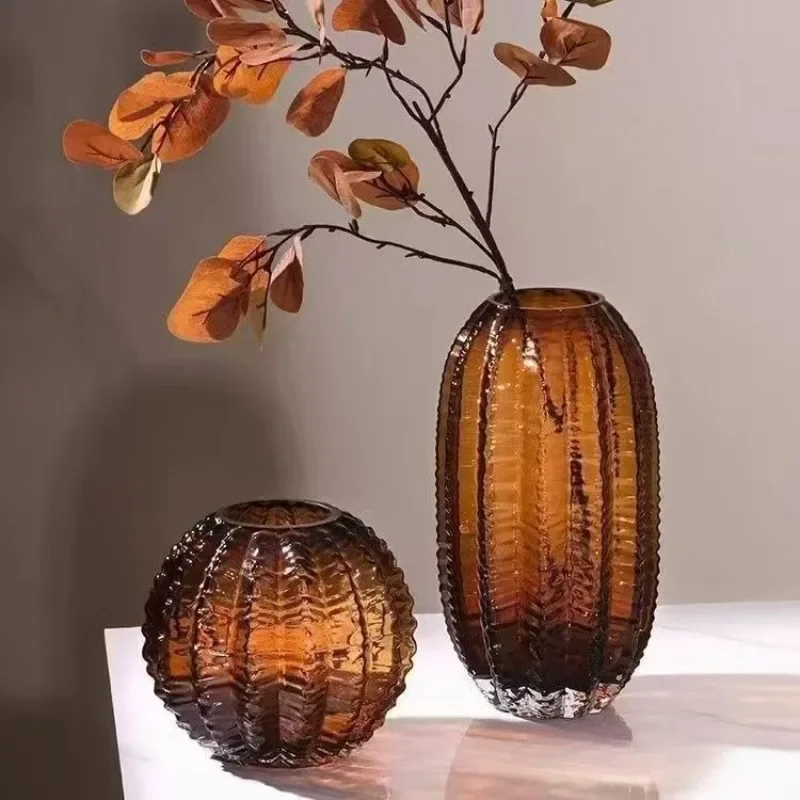 Vase Creative Niche High-end Glass Cactus Water Nourishing Flowers Living Room Light Luxury Desktop Art Decoration