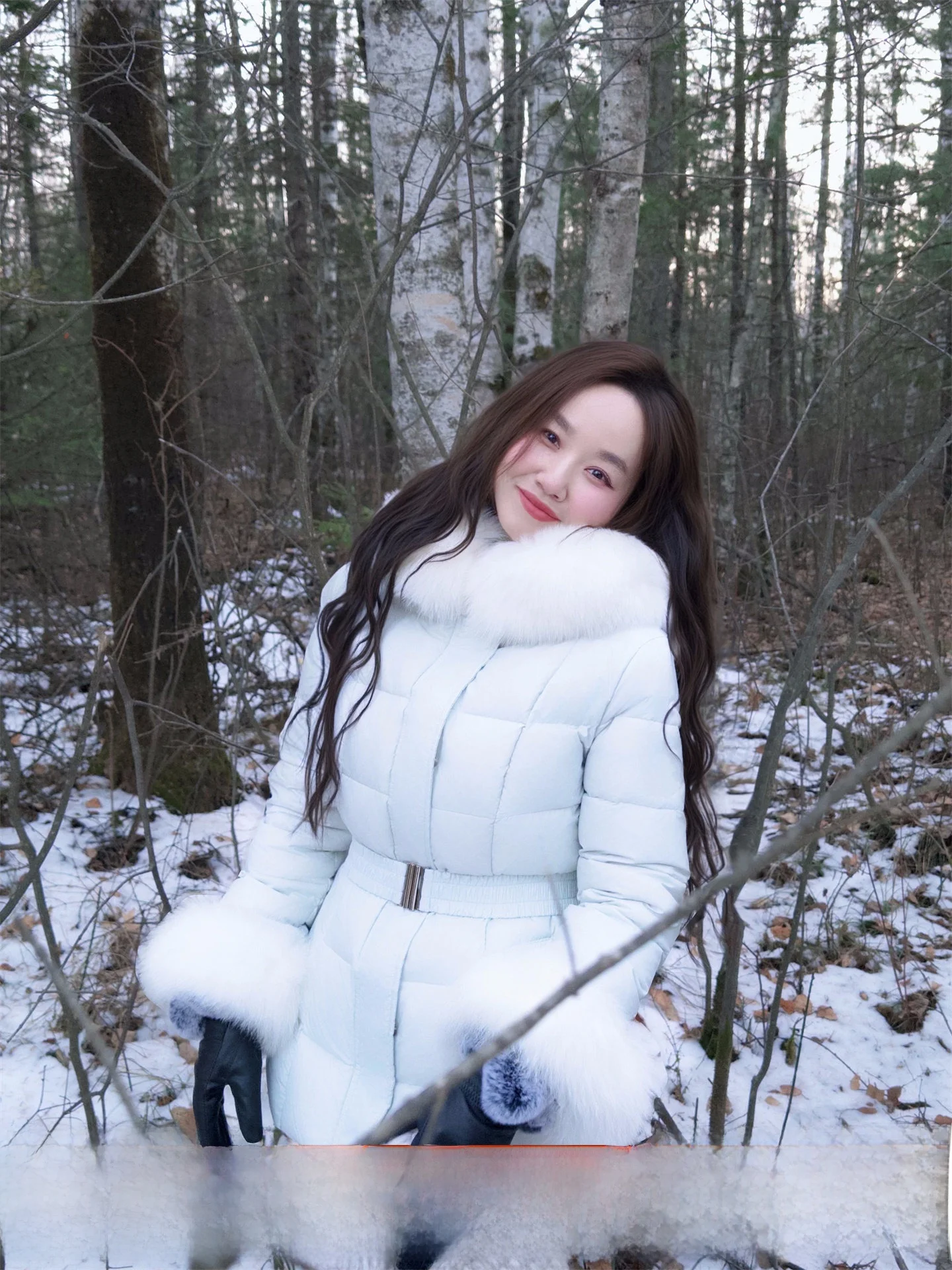 

Women's Fur Collar down Jaet 90 White Du down Waist-Cinching Winter Coat Warm Thi Long Sve ort Length Zipper C...