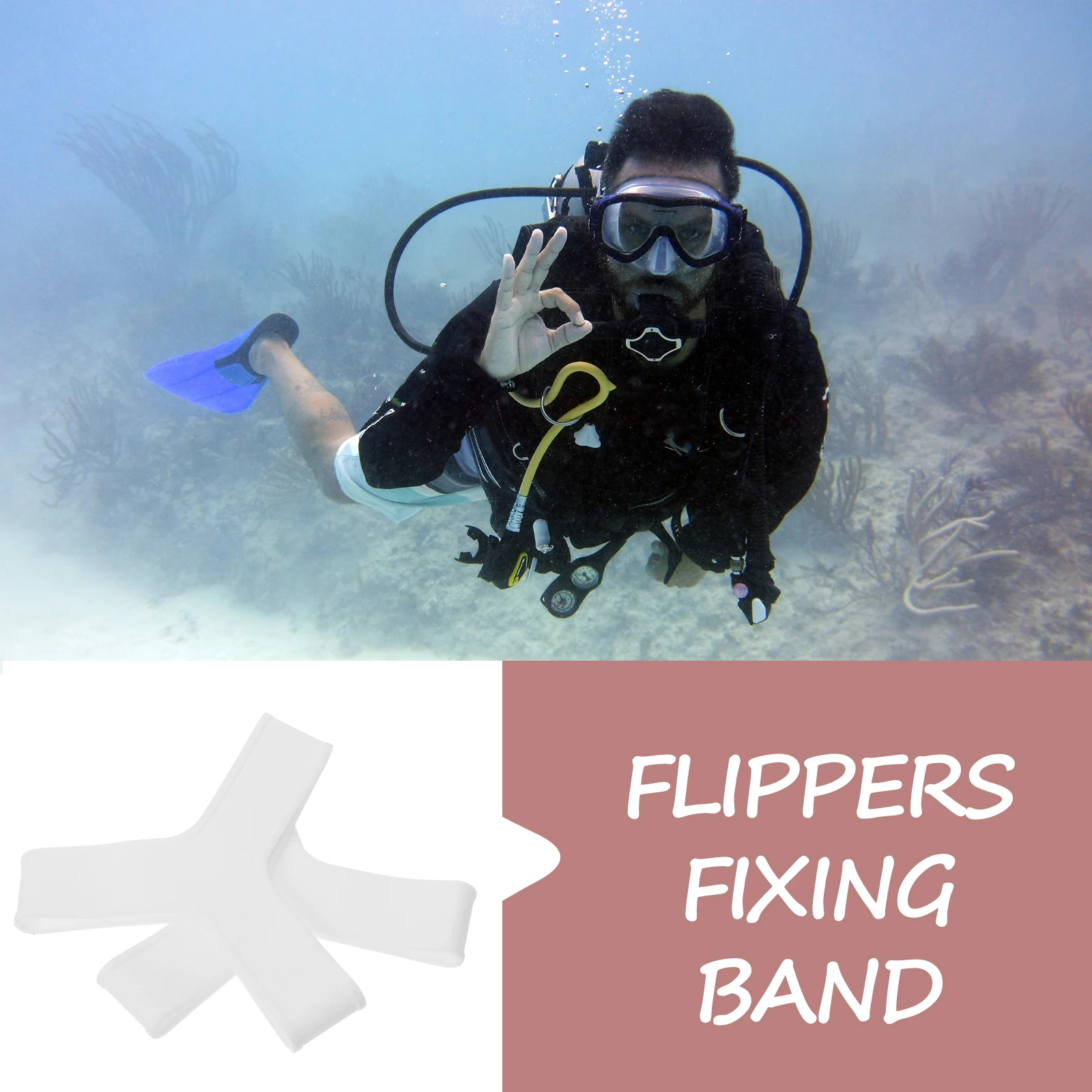 1 زوج سيليكون الغوص زعنفة كعب حزام مرنة استبدال العصابات الثابتة لأقدام الضفدع زعانف الغوص اكسسوارات كعب الأشرطة زعانف #3
