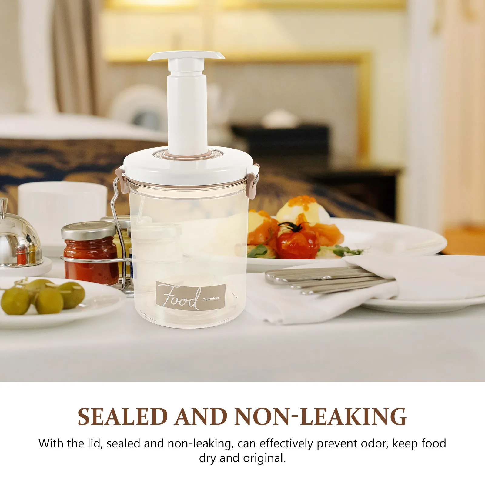 

1pc Vacuum Seal Container 1000Ml Airtight Food Storage Box For Coffee Flour Sugar Dried Fruits Fresh Keeping Bento Lunch