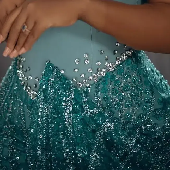 

Plus Size Hunter Green Mermaid Prom Dress Lacefull Promdress Crystals Evening Formal Party Second Reception Birthday Engagement