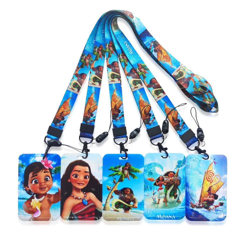 

Disney Moana Card holders and Lanyard Women ID Badge Holder Neck Strap Keychain for Girls Anime Phone Rope Horizontal style