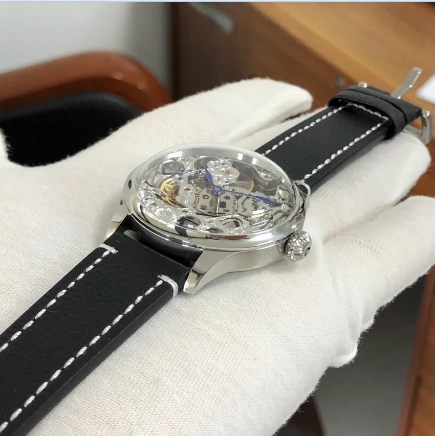 41mm ST3600SK Watch 316L Stainless Steel Case Spherical Crystal GEERVO CN6497 Skeleton Movement Mechanical Watch  GR0112-26
