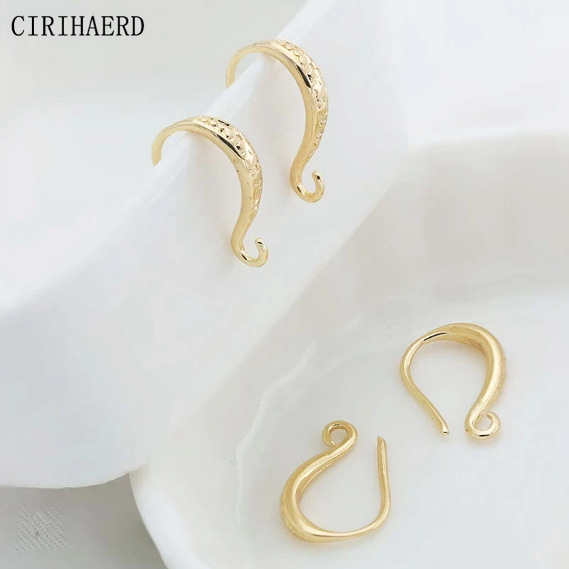 

Hooks For Earrings 14K Gold Plated Brass Earwires Earring Pendant Connectors For DIY Jewelry Making Supplies Woman Earring Hooks