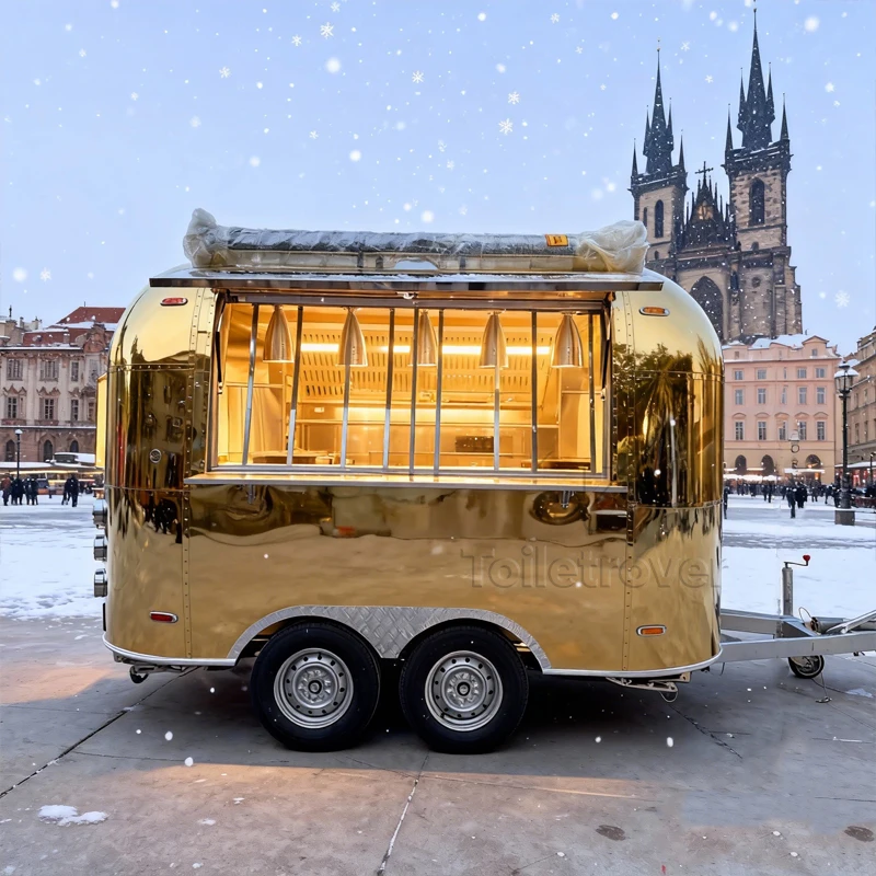 

Outdoor Commercial Food Truck Beverage Coffee Bubble Tea Sweet Snack Catering Juice Bar Food Trailer for Sale