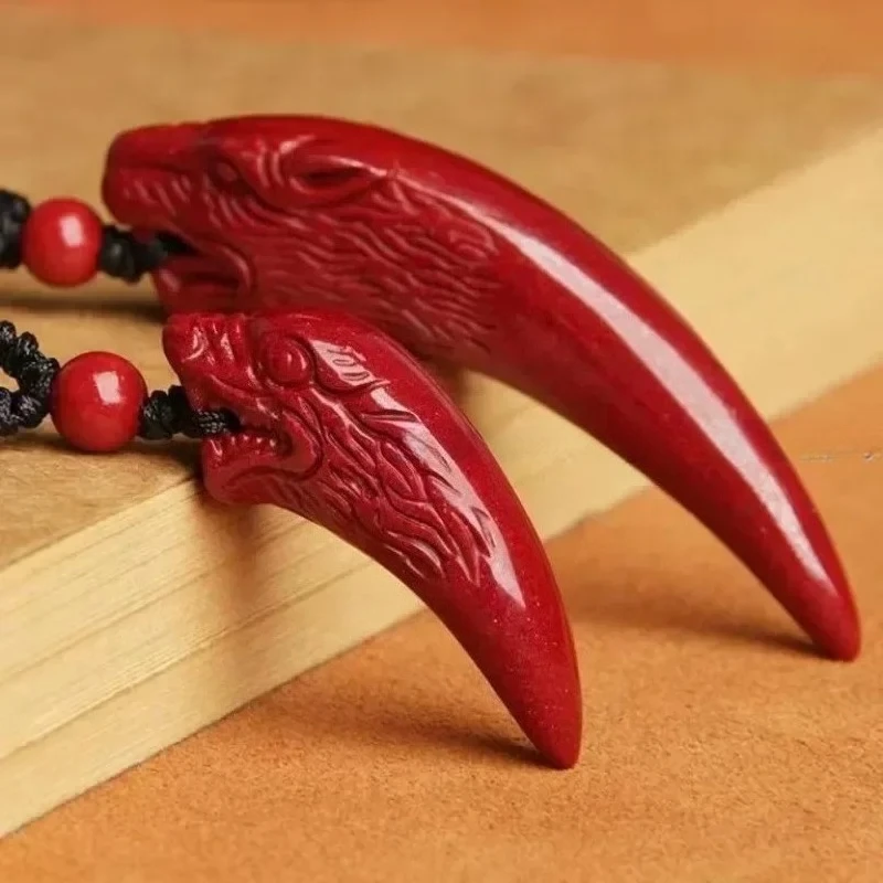 

Natural Raw Mineral Purple Gold Sand Red Sand Wolf Teeth Pendant Necklace Jewelry Women's Men's and Women's Sweater Chain