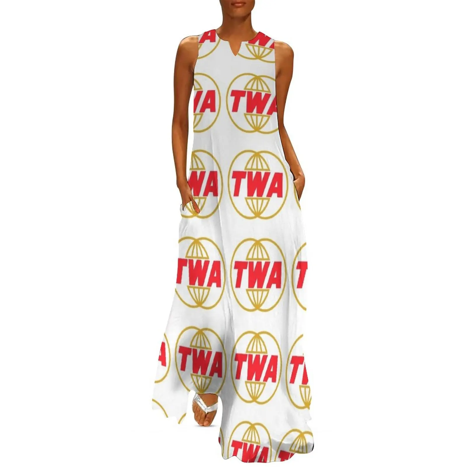 

TWA Airlines - Vintage Logo Long Dress Dress women beach outfits for women Bride dresses Dress