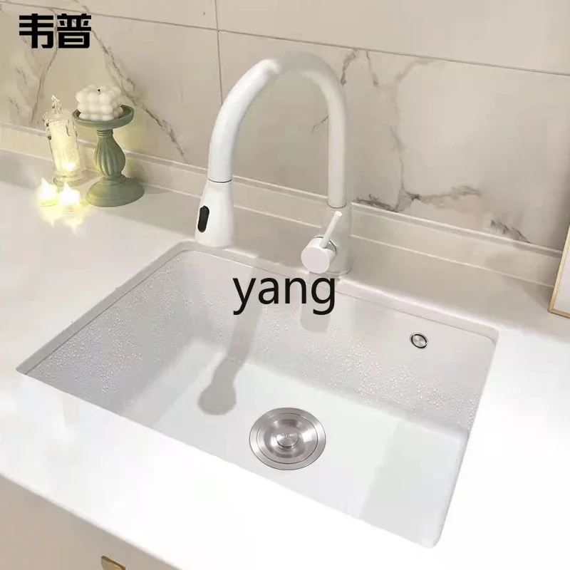 

CX quartz stone sink large single sink vegetable basin set granite kitchen counter upper and lower sink