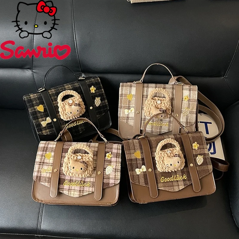 

Новый женский рюкзак Hello Kitty, модный высококачественный рюкзак в студенческом стиле для девочек, универсальный многофункциональный рюкзак с героями мультфильмов