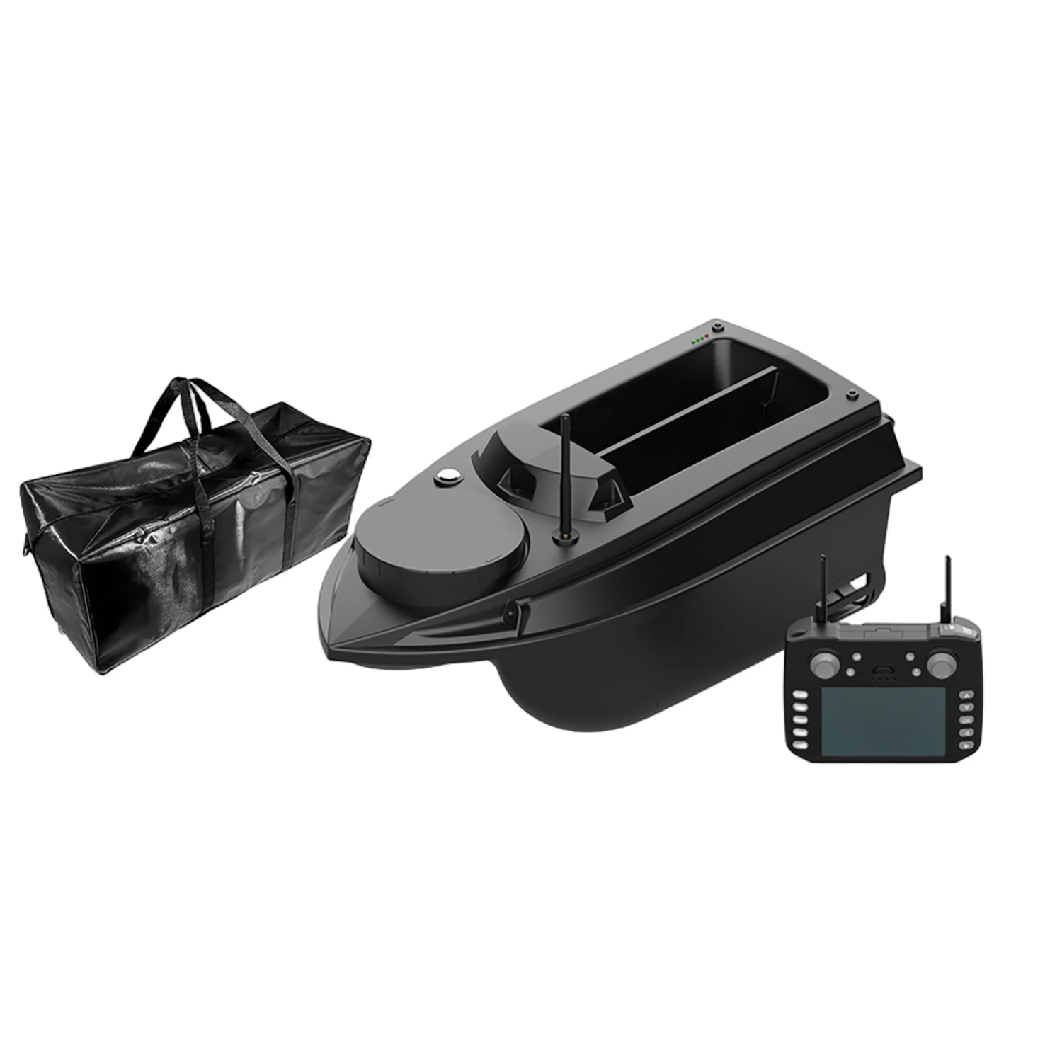 

Black 800m GPS Fishing Bait Boat 9 Fishing Grounds 180 Points 6.6lbs Loading 550 Dual Motor 12V 20000mAh Battery Automatic