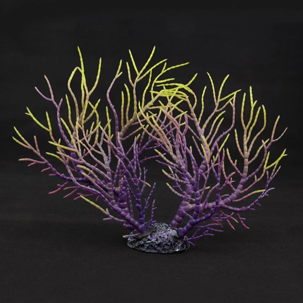

Coral Tree Decor For Fish Tank Purple Yellow Artificial Coral Ornament Aquarium Decoration Polyethylene Resin