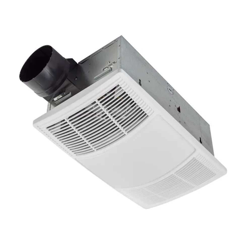 80 CFM Bathroom Exhaust Fan with Heater Dimmable LED Light Quiet Operation Integrated Color Control 1.5 Sones Rugged Steel
