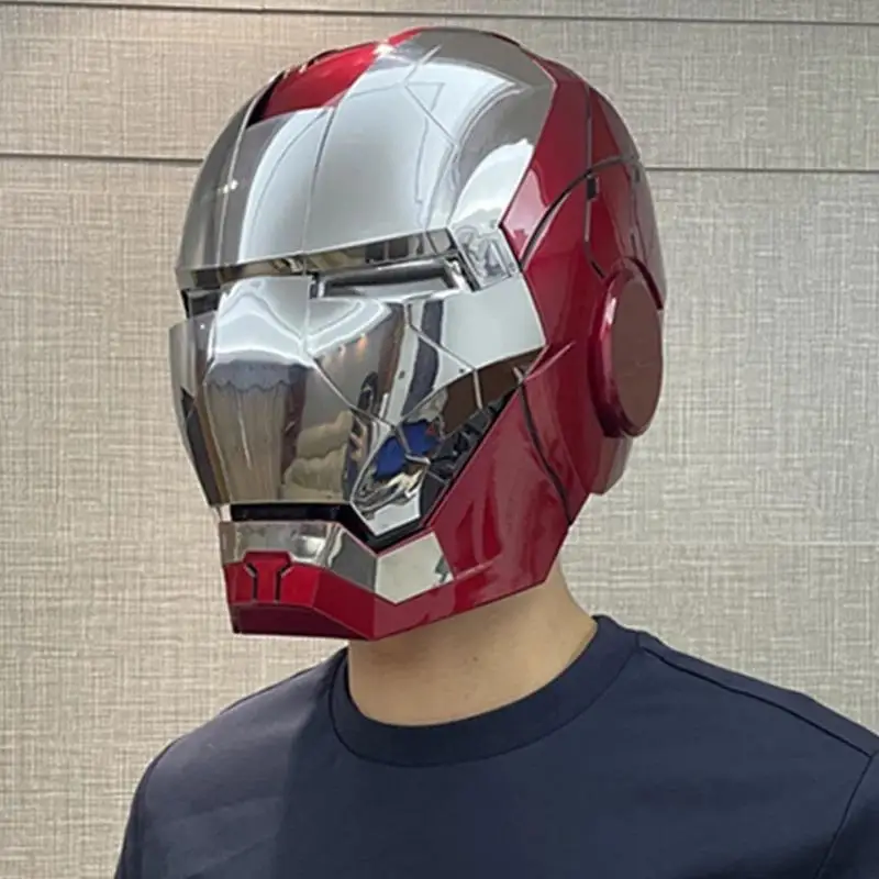 Iron Man 1:1 Helmet Mk5 Mk50 Avengers War Machine Cosplay Electric Open Close English Voice Remote Control Toys Christmas Gifts