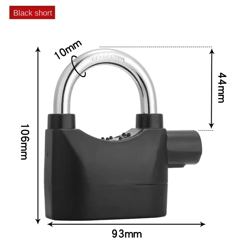 Zinc alloy full copper core built-in motion sensor security 110db siren alarm lock universal anti-theft padlock for bicycle moto